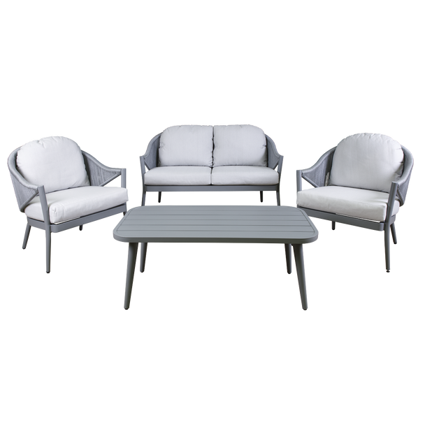 Sealey DG59 │ Dellonda Echo Aluminium Outdoor Sofa, Chair & Coffee Table Set 4pc