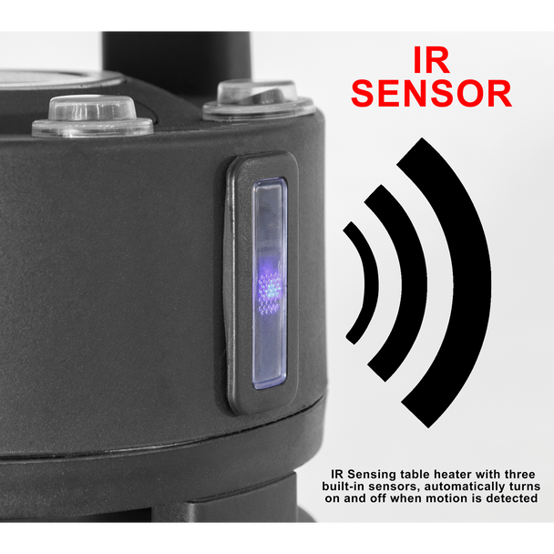 Sealey DG63 │ Dellonda Bistro Table with 1600W Heater, 95cm, Black/Stainless Steel