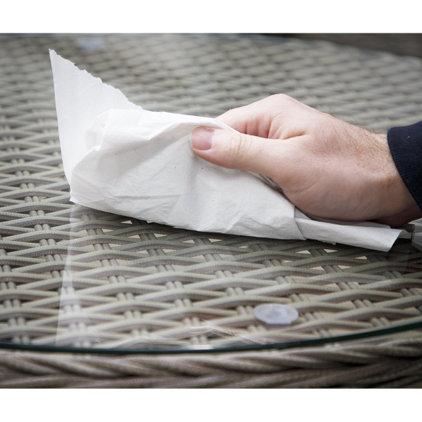 Sealey DG65 │ Dellonda Chester Rattan Wicker Round Outdoor Table with Tempered Glass Top