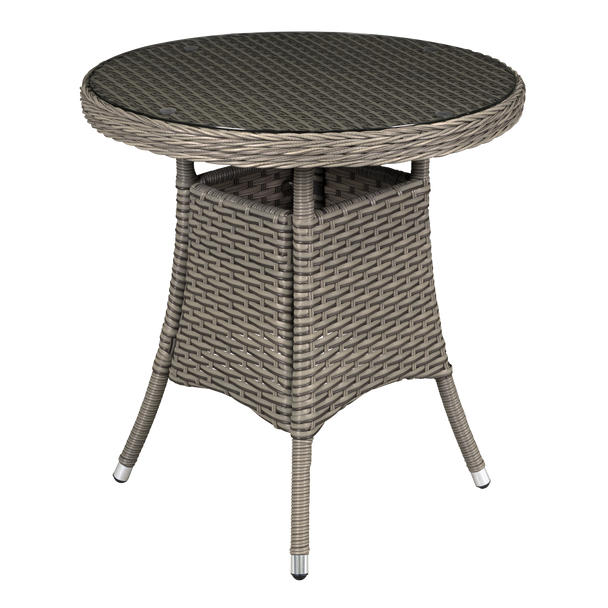 Sealey DG65 │ Dellonda Chester Rattan Wicker Round Outdoor Table with Tempered Glass Top