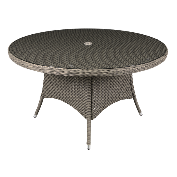 Sealey DG67 │ Dellonda Chester Rattan Wicker Round Outdoor Dining Table with Tempered Glass Top