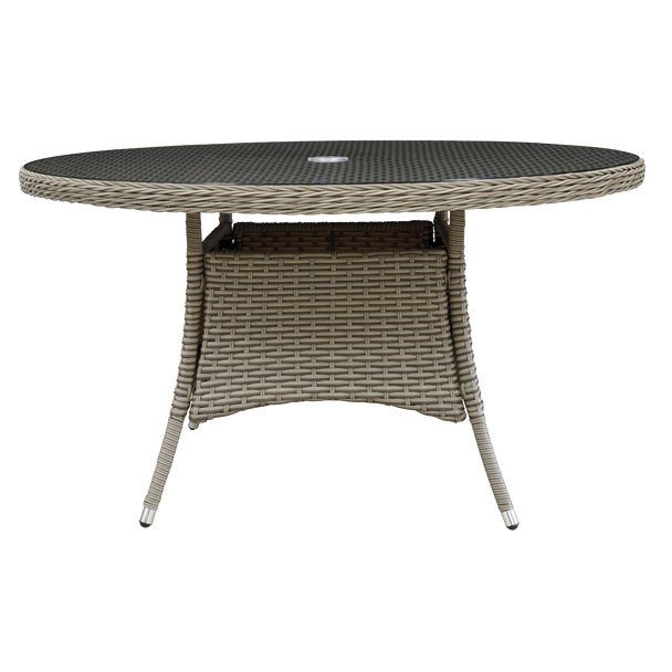 Sealey DG67 │ Dellonda Chester Rattan Wicker Round Outdoor Dining Table with Tempered Glass Top