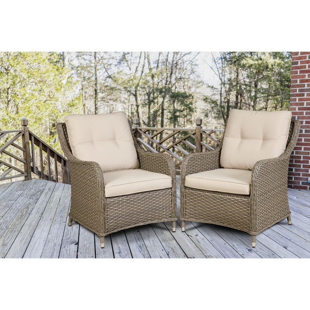 Sealey DG69 │ Dellonda Chester Rattan Wicker Outdoor Armchairs 2pc