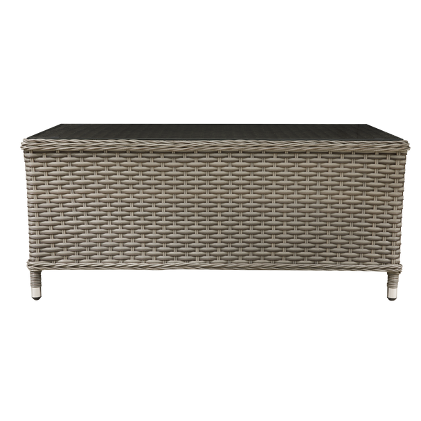 Sealey DG71 │ Dellonda Chester Rattan Wicker Outdoor Balcony Table with Tempered Glass Top