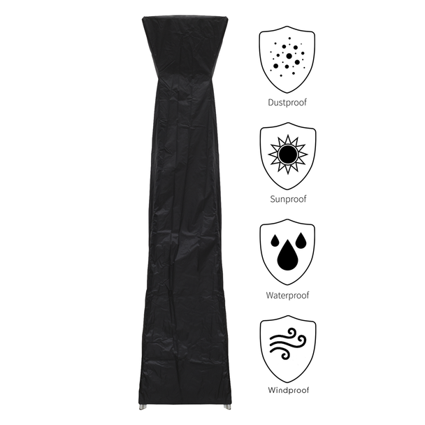 Sealey DG7 │ Dellonda Pyramid Gas Tower Patio Heater Water-Resistant Cover 2280 x 470mm, Black