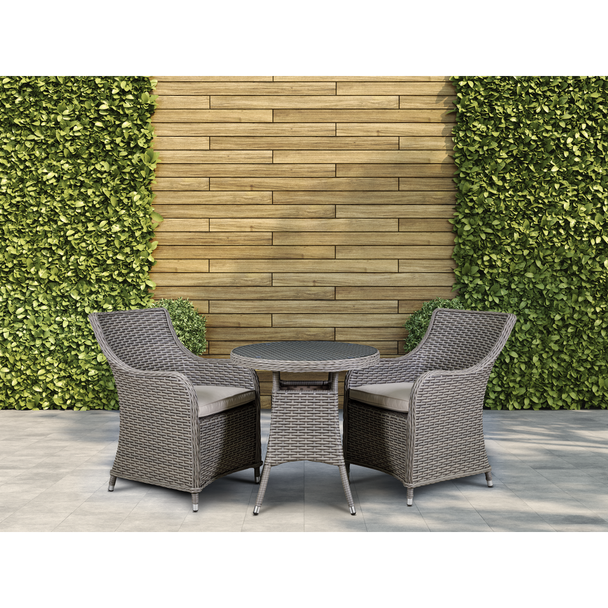 Sealey DG86 │ Dellonda Chester Rattan Wicker Outdoor Dining Set with Tempered Glass Tabletop 3pc