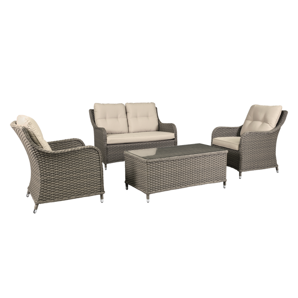 Sealey DG87 │ Dellonda Chester Rattan Wicker Outdoor Lounge Set 4pc