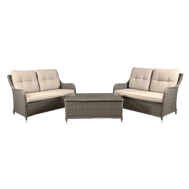 Sealey DG88 │ Dellonda Chester Rattan Wicker Outdoor Lounge Set 3pc