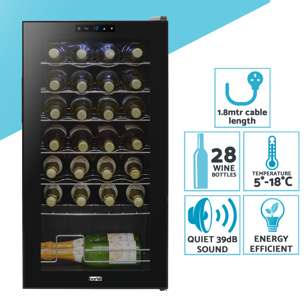 Sealey DH10 │ Baridi 28 Bottle Tabletop Wine Fridge & Cooler