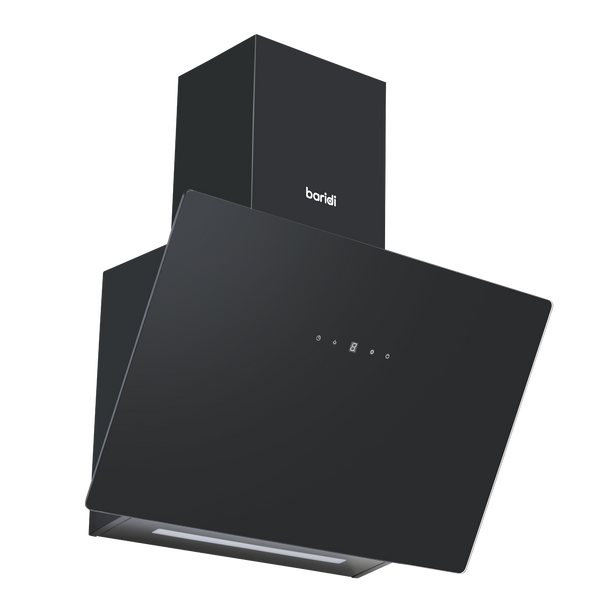 Sealey DH105 │ Baridi Angled Chimney Cooker Hood with Touch Controls & Carbon Filters 60cm - Black Glass