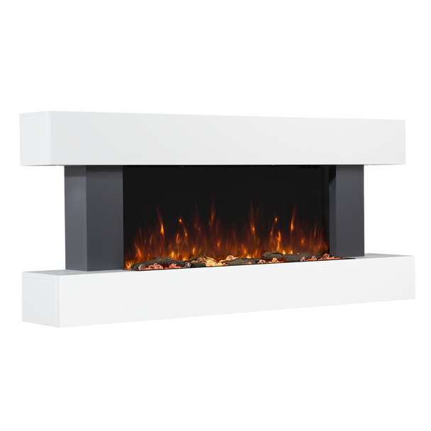 Sealey DH112 │ Baridi Wall Mounting Electric Fireplace with LED Flame Effect 52" - Grey