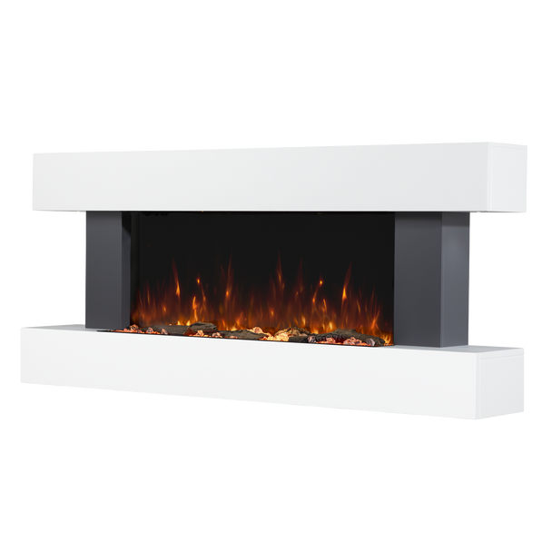 Sealey DH112 │ Baridi Wall Mounting Electric Fireplace with LED Flame Effect 52" - Grey