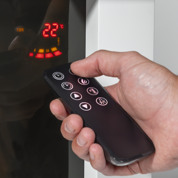 Sealey DH113 │ Baridi Wall Mounting Electric Fireplace with LED Flame Effect 46" - White