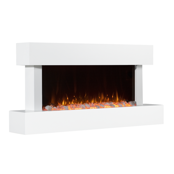 Sealey DH113 │ Baridi Wall Mounting Electric Fireplace with LED Flame Effect 46" - White