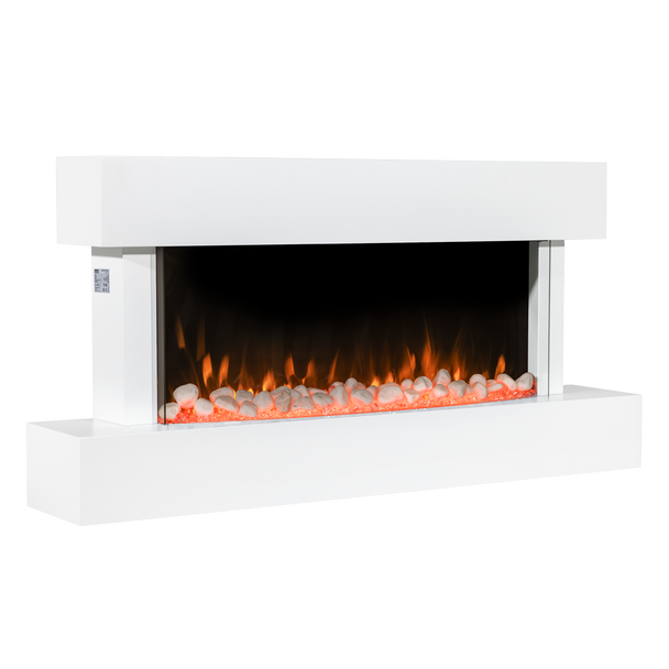 Sealey DH113 │ Baridi Wall Mounting Electric Fireplace with LED Flame Effect 46" - White