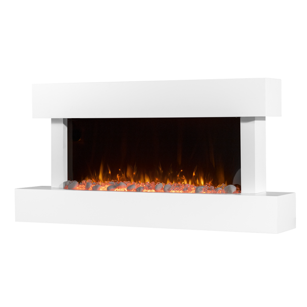 Sealey DH113 │ Baridi Wall Mounting Electric Fireplace with LED Flame Effect 46" - White