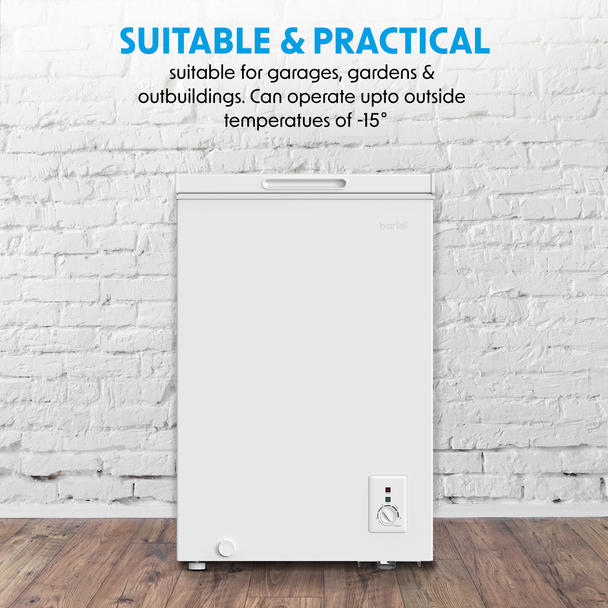 Sealey DH116 │ Baridi Freestanding Chest Freezer 99L Capacity - White