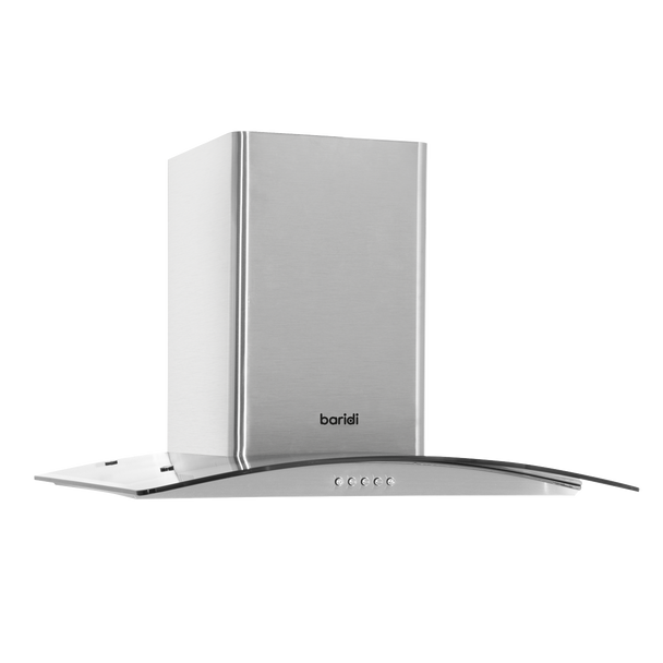 Sealey DH128 │ Baridi Curved Glass Cooker Hood with Carbon Filters & LED Lights 60cm - Stainless Steel