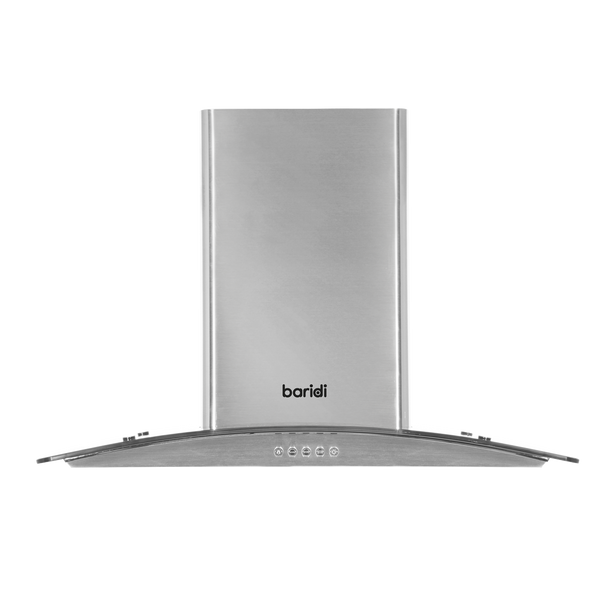 Sealey DH128 │ Baridi Curved Glass Cooker Hood with Carbon Filters & LED Lights 60cm - Stainless Steel