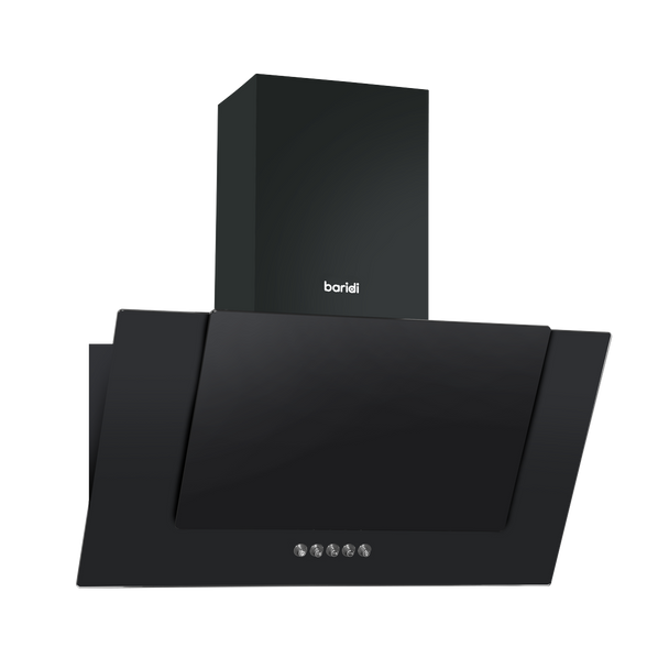 Sealey DH129 │ Baridi Angled Chimney Cooker Hood with Carbon Filters & LED Lamp - Black Glass