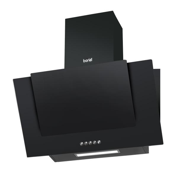 Sealey DH129 │ Baridi Angled Chimney Cooker Hood with Carbon Filters & LED Lamp - Black Glass