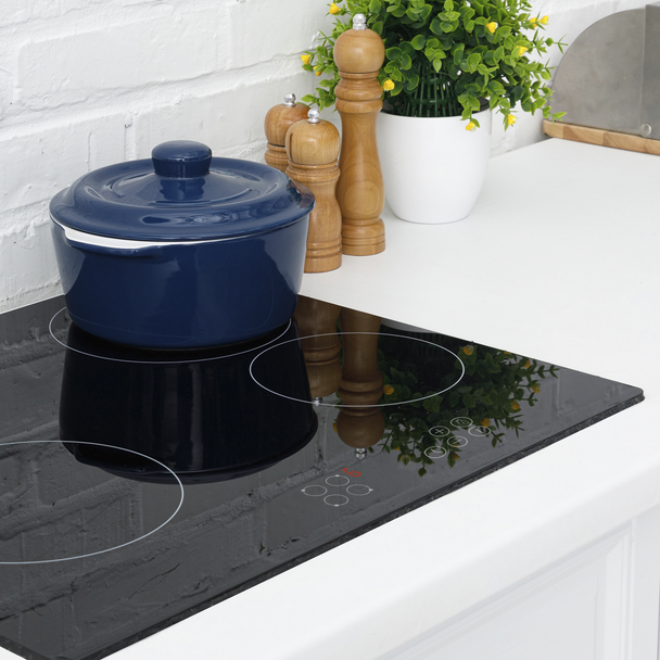 Sealey DH131 │ Baridi Integrated Ceramic Hob with 4 Cooking Zones 60cm - Black Glass