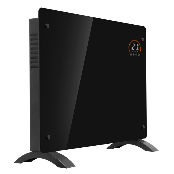 Sealey DH137 │ Baridi Electric Glass Panel Heater, 1500W, Thermostat Controlled 24Hr 7 Day Timer, Wi-Fi Enabled, Remote Control, Black - DH137