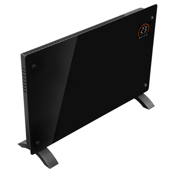 Sealey DH139 │ Baridi Electric Glass Panel Heater, 2000W, Thermostat Controlled Radiator with 24Hr 7 Day Timer, Wi-Fi Enabled, Remote Control, Black