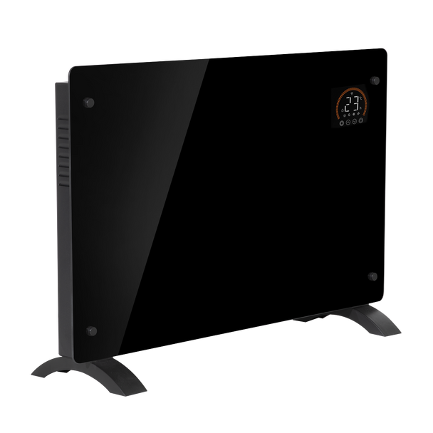 Sealey DH139 │ Baridi Electric Glass Panel Heater, 2000W, Thermostat Controlled Radiator with 24Hr 7 Day Timer, Wi-Fi Enabled, Remote Control, Black