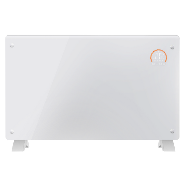 Sealey DH140 │ Baridi Electric Glass Panel Heater, 2000W, Thermostat Controlled 24Hr 7 Day Timer, Wi-Fi Enabled, Remote Control, White