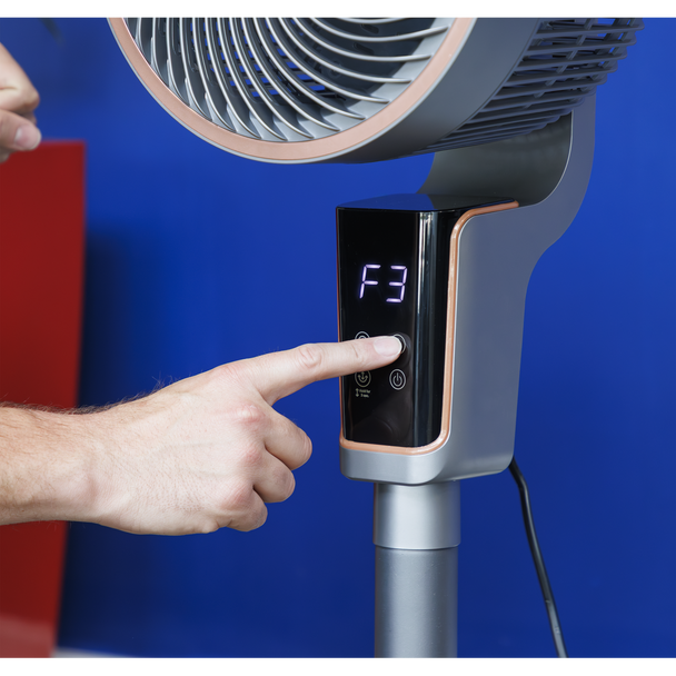 Sealey DH141 │ Baridi 12" Pedestal Fan with Remote Control & 12hr Timer 230V - Grey