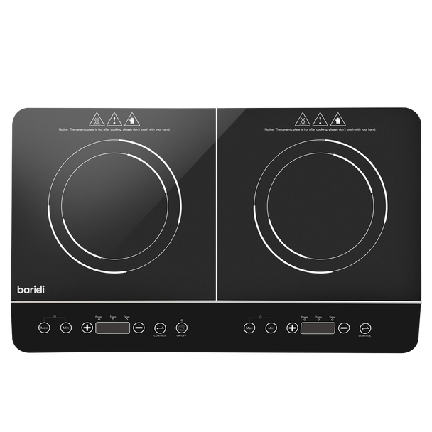 Sealey DH146 │ Baridi Portable Induction Hob with 2 Cooking Zones 60 x 36 x 6.5cm - Black