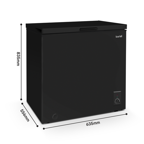 Sealey DH152 │ Baridi Freestanding Chest Freezer 142L Capacity - Black