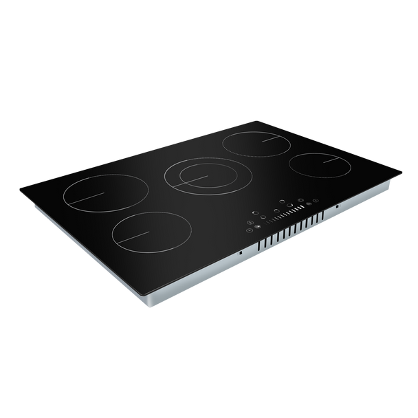 Sealey DH175 │ Baridi Integrated Ceramic Hob with 5 Cooking Zones 77cm - Black Glass