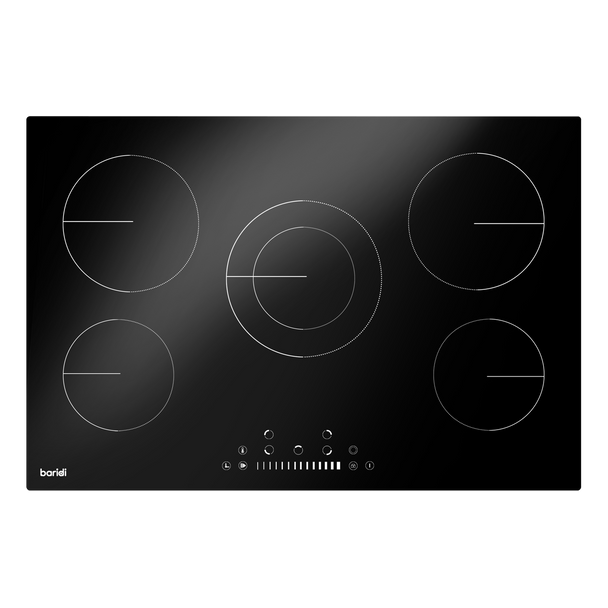Sealey DH175 │ Baridi Integrated Ceramic Hob with 5 Cooking Zones 77cm - Black Glass