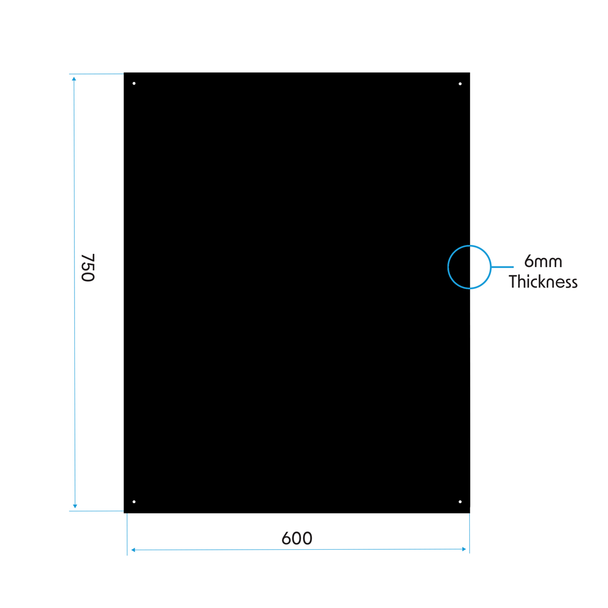 Sealey DH194 │ Baridi Splashback for Cooker Hoods 60 x 75cm - Black