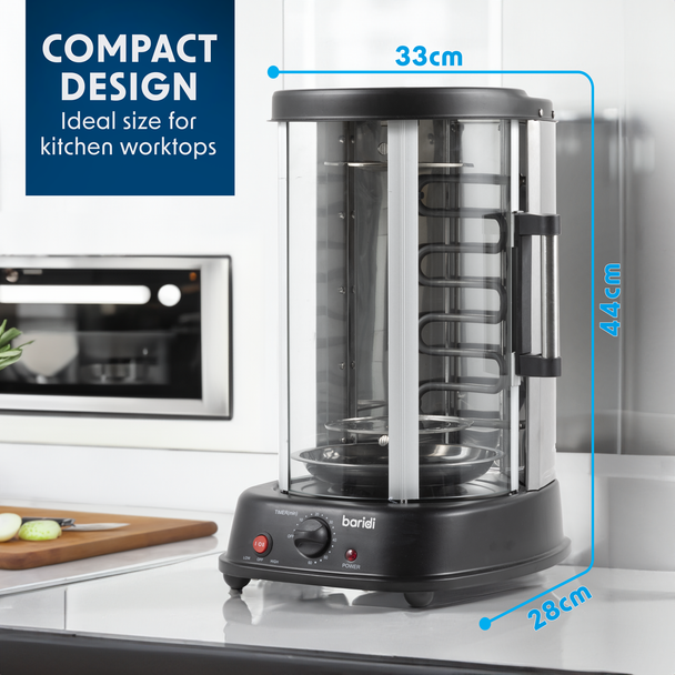Sealey DH216 │ Baridi Vertical 360° Rotisserie Smokeless Grill 21L Capacity