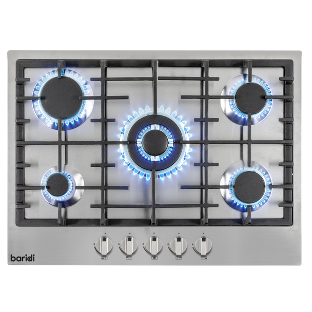 Sealey DH227 │ Baridi Gas Hob with 5 Cooking Zones 70cm - Stainless Steel
