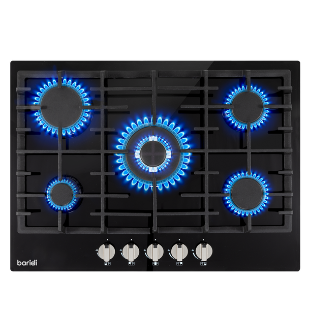 Sealey DH228 │ Baridi Gas Hob with 5 Cooking Zones 70cm - Black