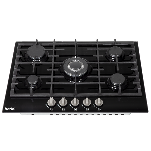 Sealey DH228 │ Baridi Gas Hob with 5 Cooking Zones 70cm - Black