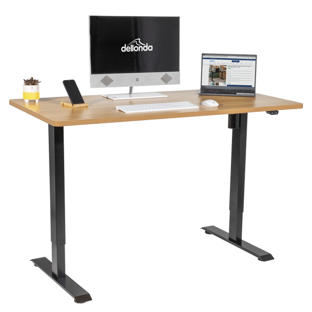 Sealey DH242 │ Dellonda Single Motor Ultra-Quiet Adjustable-Height Electric Sit/Stand Desk - Oak Desktop