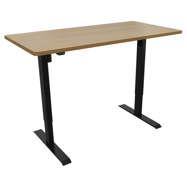 Sealey DH242 │ Dellonda Single Motor Ultra-Quiet Adjustable-Height Electric Sit/Stand Desk - Oak Desktop