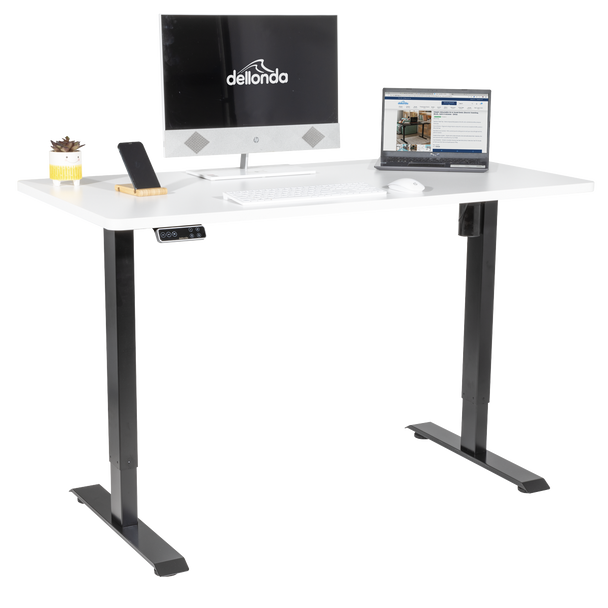 Sealey DH244 │ Dellonda White Electric Height Adjustable Standing Desk with Memory, Quiet, 1400x700mm