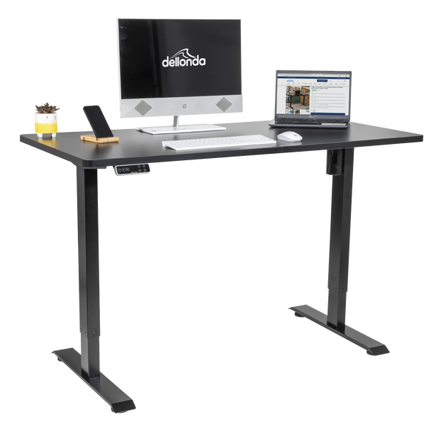 Sealey DH245 │ Dellonda Black Electric Height Adjustable Standing Desk with Memory, Quiet, 1400x700mm