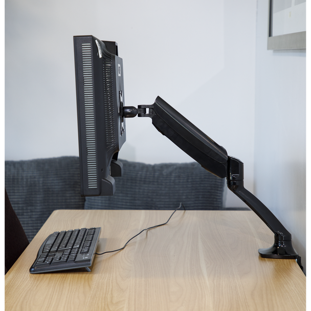 Sealey DH24 │ Dellonda Adjustable Single Monitor Arm with 360° Rotation - Black