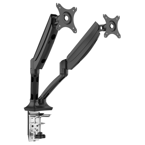 Sealey DH25 │ Dellonda Adjustable Double Monitor Arm with 360° Rotation - Black