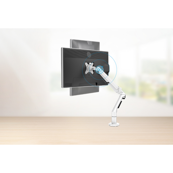 Sealey DH26 │ Dellonda Adjustable Single Monitor Arm with 360° Rotation - White