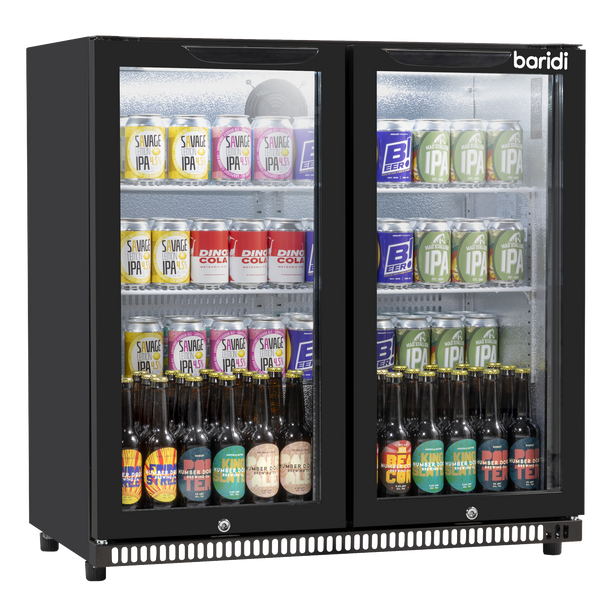 Sealey DH272 │ Baridi Hinged Double Door, Back Bar Drinks Fridge/Cooler, 190L Capacity
