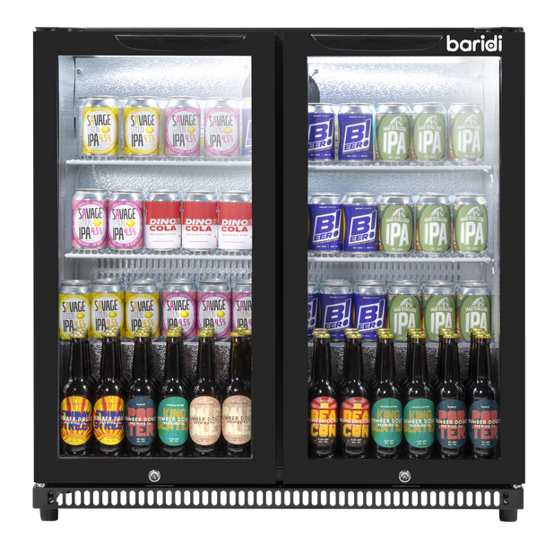 Sealey DH272 │ Baridi Hinged Double Door, Back Bar Drinks Fridge/Cooler, 190L Capacity