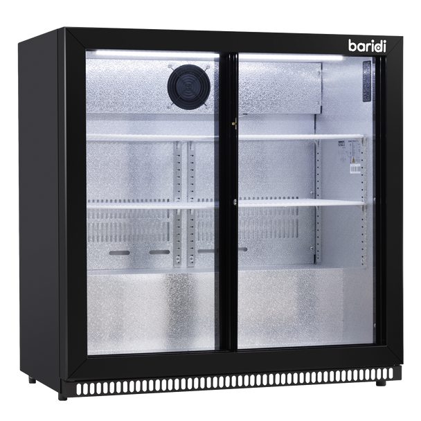 Sealey DH273 │ Baridi Back Bar Drinks Fridge/Cooler with Double Sliding Doors, 190L Capacity
